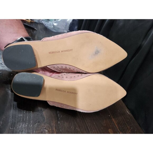 Rebecca Minkoff Chamille Pink/Mauve Studded Suede Mule/Sz. 9.5M, NWOB - Picture 7 of 9